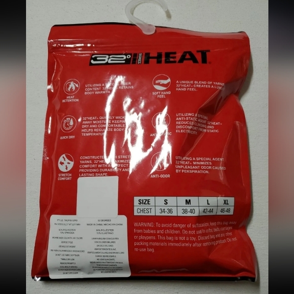 32° DEGREES Heat Medium Weight Base Layer Long Sleeve Crew Neck- M - Picture 2 of 8